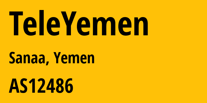 Информация о провайдере TeleYemen AS12486 TeleYemen: все IP-адреса, network, все айпи-подсети