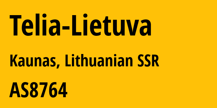 Информация о провайдере Telia-Lietuva AS8764 Telia Lietuva, AB: все IP-адреса, network, все айпи-подсети