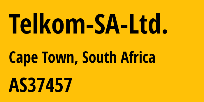 Информация о провайдере Telkom-SA-Ltd. AS37457 Telkom SA Ltd.: все IP-адреса, network, все айпи-подсети