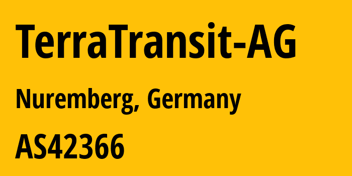 Информация о провайдере TerraTransit-AG AS42366 TerraTransit AG: все IP-адреса, network, все айпи-подсети