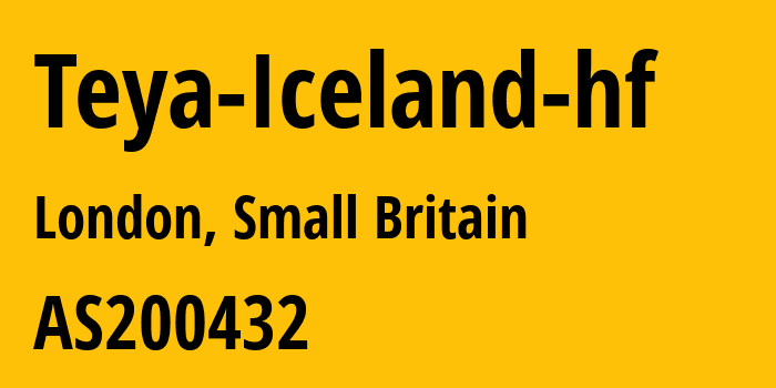 Информация о провайдере Teya-Iceland-hf AS200432 Teya Iceland hf: все IP-адреса, network, все айпи-подсети