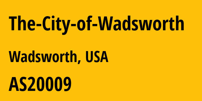 Информация о провайдере The-City-of-Wadsworth AS20009 The City of Wadsworth: все IP-адреса, network, все айпи-подсети