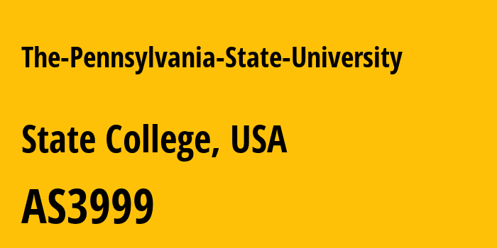 Информация о провайдере The-Pennsylvania-State-University AS3999 The Pennsylvania State University: все IP-адреса, network, все айпи-подсети