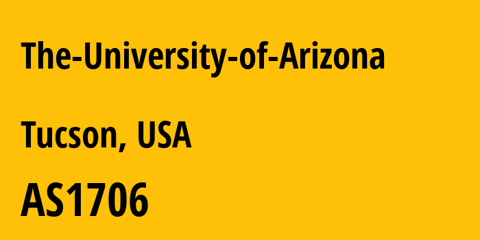 Информация о провайдере The-University-of-Arizona AS1706 The University of Arizona: все IP-адреса, network, все айпи-подсети