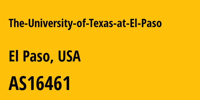 Информация о провайдере The-University-of-Texas-at-El-Paso AS16461 The University of Texas at El Paso: все IP-адреса, network, все айпи-подсети