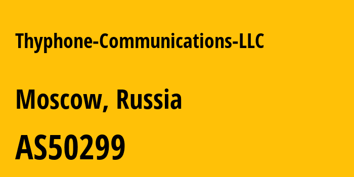 Информация о провайдере Thyphone-Communications-LLC AS50299 Thyphone Communications LLC: все IP-адреса, network, все айпи-подсети