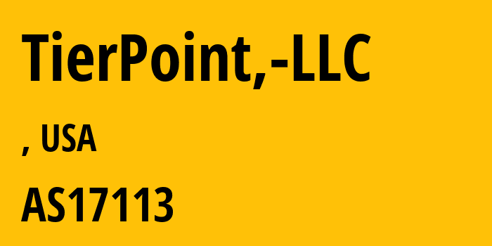 Информация о провайдере TierPoint,-LLC AS17378 TierPoint, LLC: все IP-адреса, network, все айпи-подсети