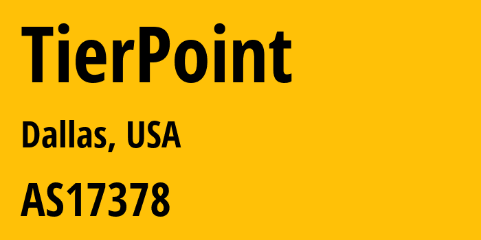 Информация о провайдере TierPoint AS17378 TierPoint, LLC: все IP-адреса, network, все айпи-подсети