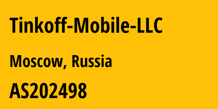 Информация о провайдере Tinkoff-Mobile-LLC AS202498 T-MOB LLC: все IP-адреса, network, все айпи-подсети