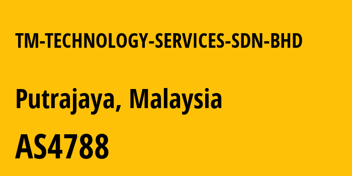 Информация о провайдере TM-TECHNOLOGY-SERVICES-SDN-BHD AS4788 TM TECHNOLOGY SERVICES SDN. BHD.: все IP-адреса, network, все айпи-подсети