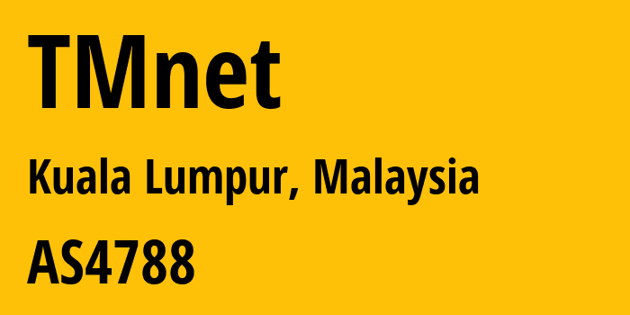 Информация о провайдере TMnet AS4788 TM TECHNOLOGY SERVICES SDN. BHD.: все IP-адреса, network, все айпи-подсети