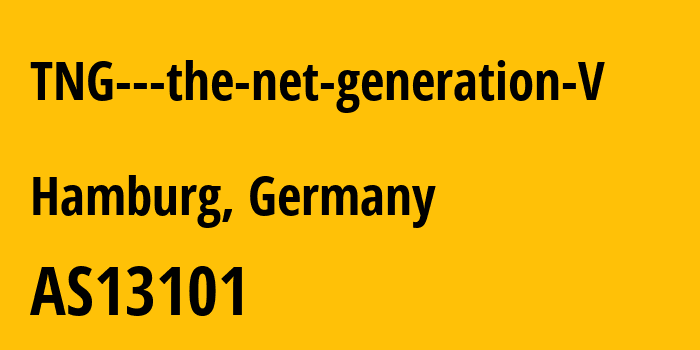 Информация о провайдере TNG---the-net-generation-V AS13101 TNG Stadtnetz GmbH: все IP-адреса, network, все айпи-подсети