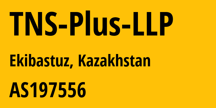 Информация о провайдере TNS-Plus-LLP AS197556 TNS-Plus LLP: все IP-адреса, network, все айпи-подсети