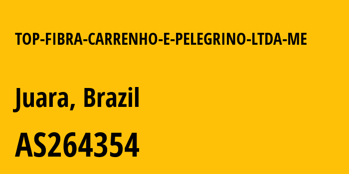 Информация о провайдере TOP-FIBRA-CARRENHO-E-PELEGRINO-LTDA-ME AS264354 TOP FIBRA (CARRENHO E PELEGRINO LTDA ME): все IP-адреса, network, все айпи-подсети