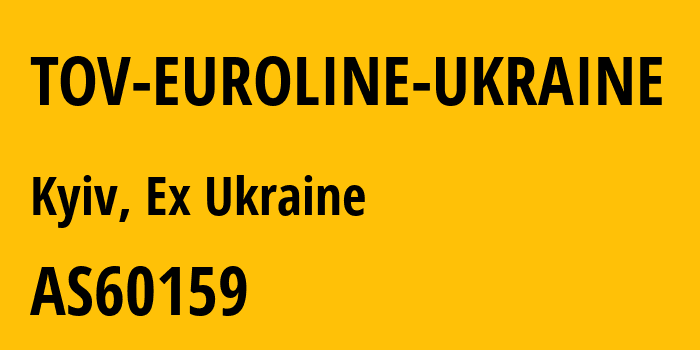 Информация о провайдере TOV-EUROLINE-UKRAINE AS60159 EUROLINE UKRAINE LLC: все IP-адреса, network, все айпи-подсети