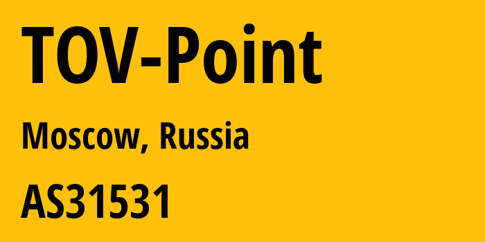 Информация о провайдере TOV-Point AS31531 TOV Point: все IP-адреса, network, все айпи-подсети