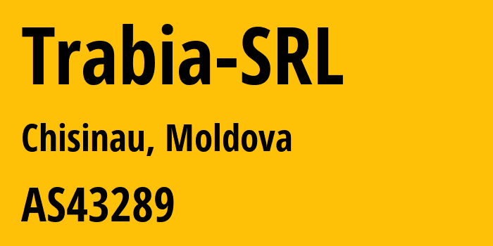 Информация о провайдере Trabia-SRL AS43289 Trabia SRL: все IP-адреса, network, все айпи-подсети