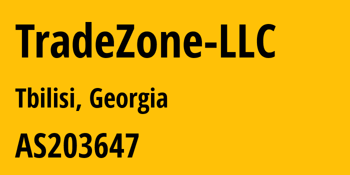 Информация о провайдере TradeZone-LLC AS203647 TradeZone LLC: все IP-адреса, network, все айпи-подсети