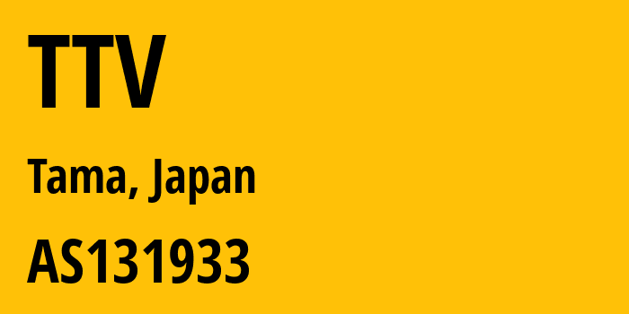 Информация о провайдере TTV AS131933 TAMA Television Co., Ltd: все IP-адреса, network, все айпи-подсети