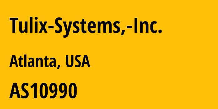 Информация о провайдере Tulix-Systems,-Inc. AS10990 Tulix Systems, Inc.: все IP-адреса, network, все айпи-подсети