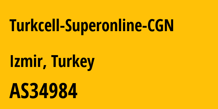 Информация о провайдере Turkcell-Superonline-CGN AS34984 Superonline Iletisim Hizmetleri A.S.: все IP-адреса, network, все айпи-подсети