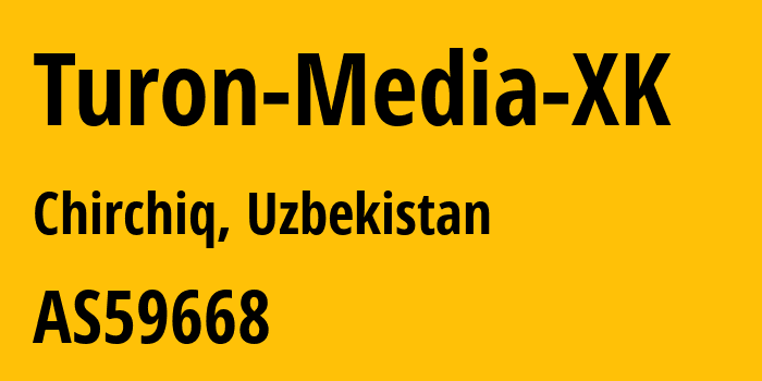 Информация о провайдере Turon-Media-XK AS59668 Turon Media XK: все IP-адреса, network, все айпи-подсети