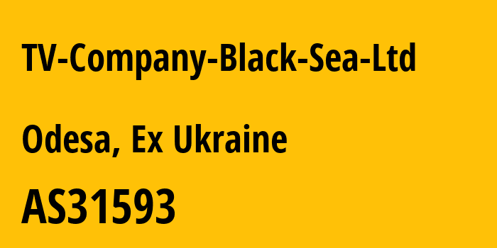 Информация о провайдере TV-Company-Black-Sea-Ltd AS31593 TV Company Black Sea Ltd: все IP-адреса, network, все айпи-подсети