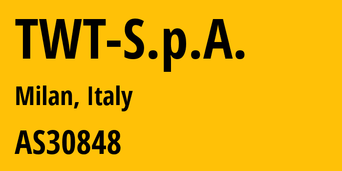 Информация о провайдере TWT-S.p.A. AS30848 UNIDATA S.p.A.: все IP-адреса, network, все айпи-подсети