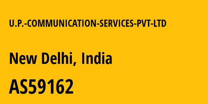 Информация о провайдере U.P.-COMMUNICATION-SERVICES-PVT-LTD AS59162 U.P. COMMUNICATION SERVICES PVT LTD: все IP-адреса, network, все айпи-подсети