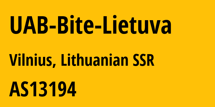 Информация о провайдере UAB-Bite-Lietuva AS13194 UAB Bite Lietuva: все IP-адреса, network, все айпи-подсети