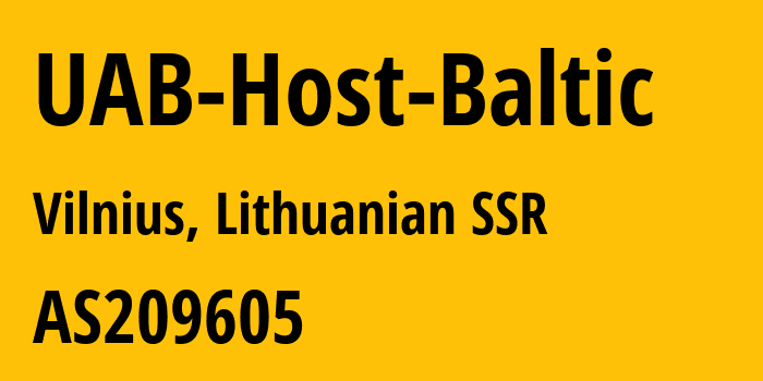 Информация о провайдере UAB-Host-Baltic AS209605 UAB Host Baltic: все IP-адреса, network, все айпи-подсети