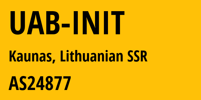 Информация о провайдере UAB-INIT AS24877 UAB INIT: все IP-адреса, network, все айпи-подсети