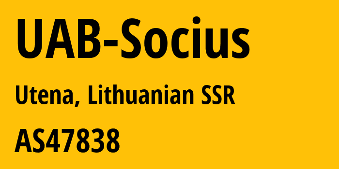 Информация о провайдере UAB-Socius AS47838 UAB Socius: все IP-адреса, network, все айпи-подсети