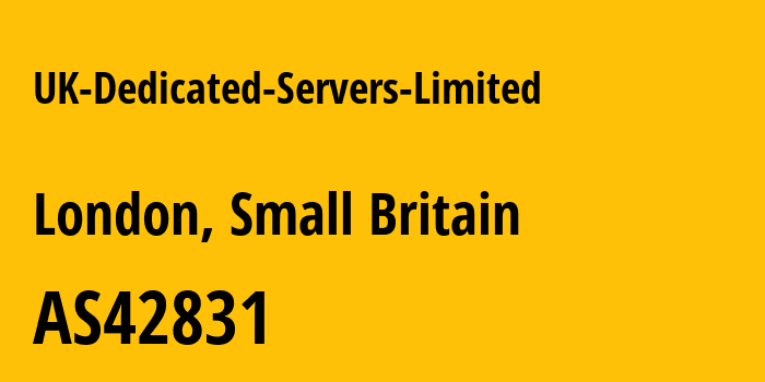 Информация о провайдере UK-Dedicated-Servers-Limited AS42831 UK Dedicated Servers Limited: все IP-адреса, network, все айпи-подсети