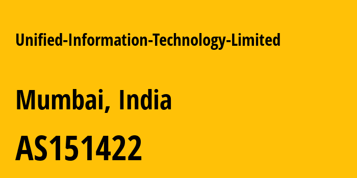 Информация о провайдере Unified-Information-Technology-Limited AS151422 Unified Information Technology Limited: все IP-адреса, network, все айпи-подсети