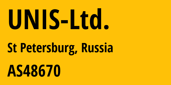 Информация о провайдере UNIS-Ltd. AS48670 UNIS Ltd.: все IP-адреса, network, все айпи-подсети