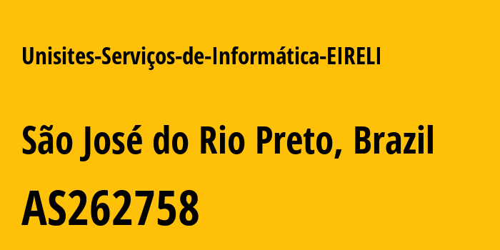 Информация о провайдере Unisites-Serviços-de-Informática-EIRELI AS262758 Unisites Serviços de Informática EIRELI: все IP-адреса, network, все айпи-подсети