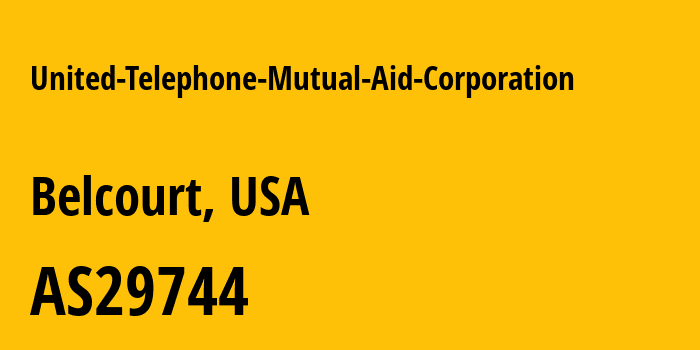 Информация о провайдере United-Telephone-Mutual-Aid-Corporation AS29744 United Telephone Mutual Aid Corporation: все IP-адреса, network, все айпи-подсети