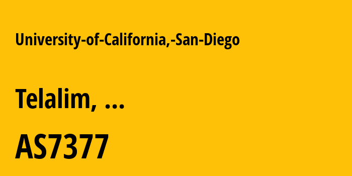 Информация о провайдере University-of-California,-San-Diego AS7377 University of California, San Diego: все IP-адреса, network, все айпи-подсети