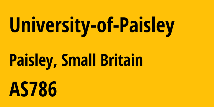 Информация о провайдере University-of-Paisley AS786 Jisc Services Limited: все IP-адреса, network, все айпи-подсети