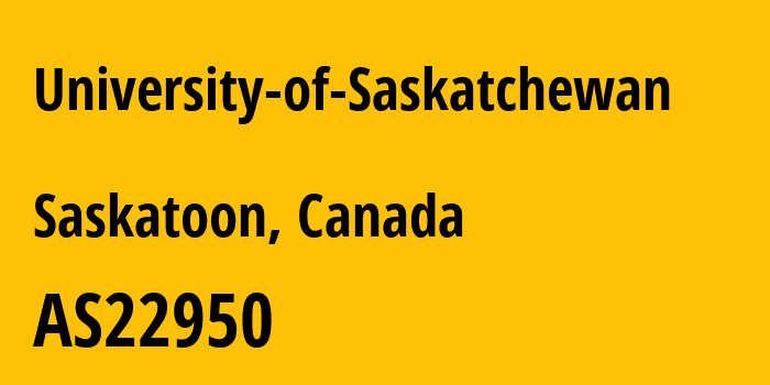 Информация о провайдере University-of-Saskatchewan AS22950 University of Saskatchewan: все IP-адреса, network, все айпи-подсети