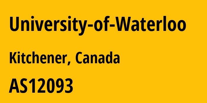 Информация о провайдере University-of-Waterloo AS12093 University of Waterloo: все IP-адреса, network, все айпи-подсети