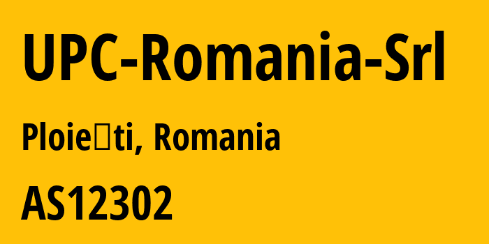 Информация о провайдере UPC-Romania-Srl AS12302 Vodafone Romania S.A.: все IP-адреса, network, все айпи-подсети