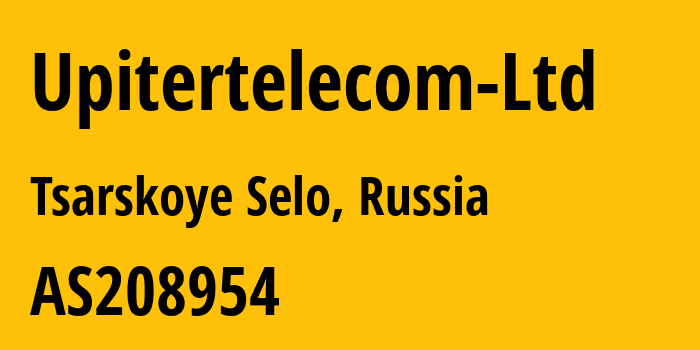 Информация о провайдере Upitertelecom-Ltd AS208954 OOO UPiterTelecom: все IP-адреса, network, все айпи-подсети