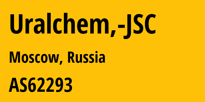 Информация о провайдере Uralchem,-JSC AS62293 Uralchem, JSC: все IP-адреса, network, все айпи-подсети