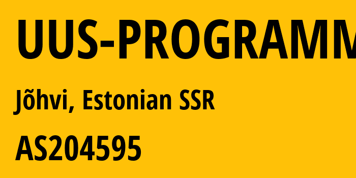 Информация о провайдере UUS-PROGRAMM AS204595 UUS PROGRAMM: все IP-адреса, network, все айпи-подсети