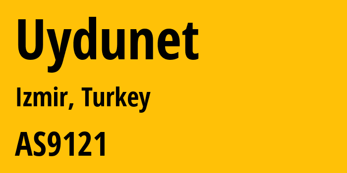 Информация о провайдере Uydunet AS9121 Turk Telekomunikasyon Anonim Sirketi: все IP-адреса, network, все айпи-подсети