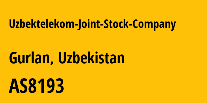 Информация о провайдере Uzbektelekom-Joint-Stock-Company AS8193 Uzbektelekom Joint Stock Company: все IP-адреса, network, все айпи-подсети