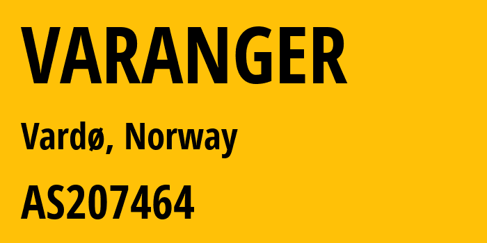 Информация о провайдере VARANGER AS207464 Varanger KraftFiber AS: все IP-адреса, network, все айпи-подсети