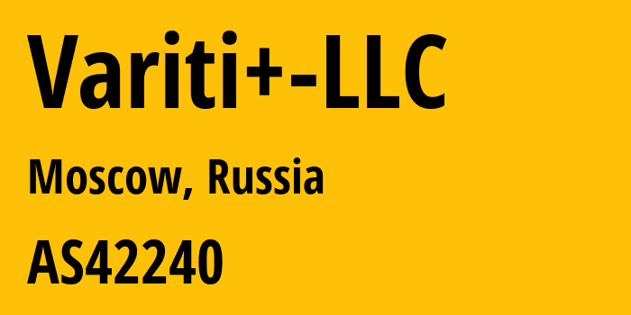 Информация о провайдере Variti+-LLC AS42240 Variti+ LLC: все IP-адреса, network, все айпи-подсети